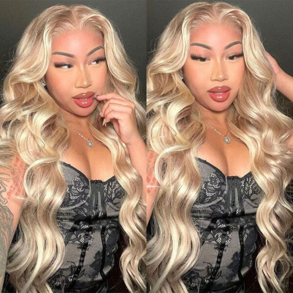 Extra 70% Off Sunber Layered Cut Dusty Blonde Body Wave Pre-Everything 13X4 Frontal Human Hair Wigs - 24
