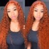 feae5fcae2b49d9e731ce04c92bbde81 Ginger Color Wig Curly Wig 180% Density 4*4/13*4/13*6 Lace Front Wig - 13x6 Lace / NO / 18inch