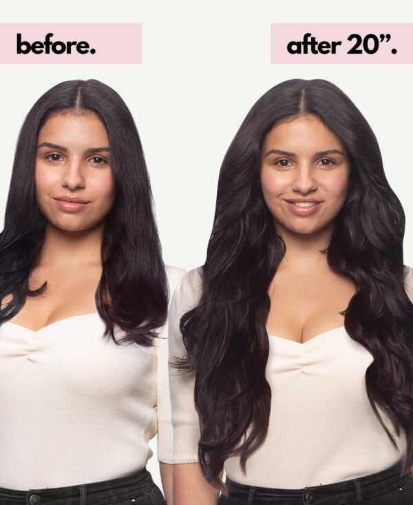 girls-colors-sarara-BA-a invisible clip-in hair extensions #1b natural black. - 14" / Classic