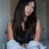 inv-girls-1b-a invisible clip-in hair extensions #1b natural black. - 14" / Classic