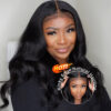 Sunber Yaki Straight Glueless Pre-cut 7x5 Bye Bye Knots Lace Closure Wig With Bleach Knots - 18 / Kinky Edge 7*5 Bye Bye Knots-Yaki Straight
