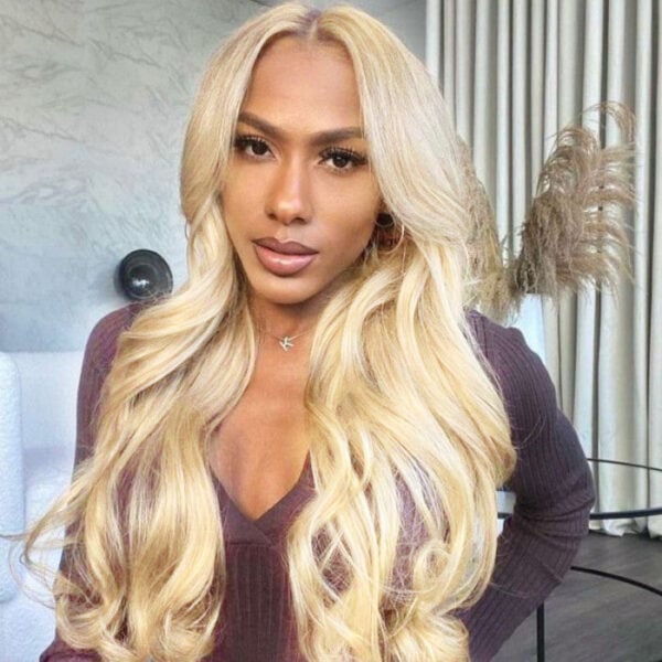 Extra 70% Off Sunber Layered Cut Dusty Blonde Body Wave Pre-Everything 13X4 Frontal Human Hair Wigs - 24
