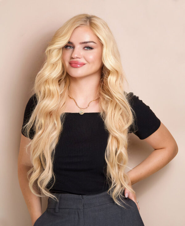 photo-18-a front lace human wig - 24" honey blonde.