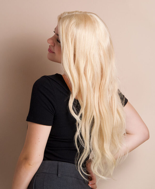 photo-3-a front lace human wig - 20" platinum blonde.