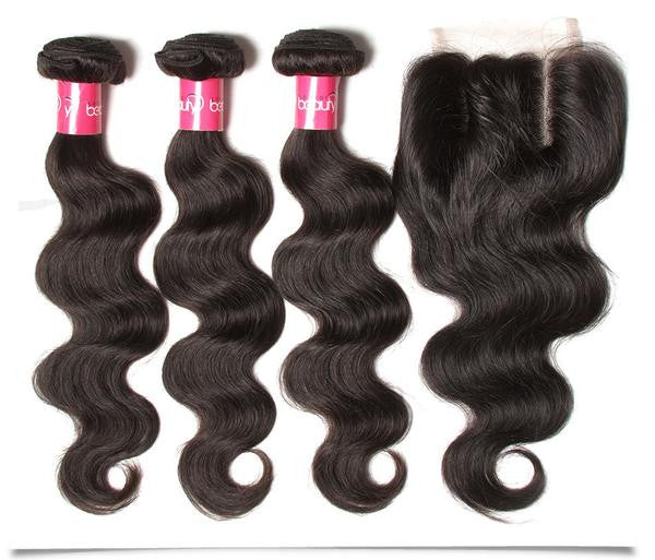 product-image-252120744_grande_23ad4c7d-85df-45ef-bb21-b62eb4cfcbbc Sunber Hair Virgin Malaysian Hair Body Wave 4 Bundles With 4*4 Lace Closure, Tangle Free, No Shedding - 20 22 24 26+20 / Free Part