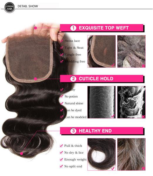 product-image-252120748_grande_4fef94af-0108-410e-b1c1-44f32f141e5a Sunber Hair Virgin Malaysian Hair Body Wave 4 Bundles With 4*4 Lace Closure, Tangle Free, No Shedding - 20 22 24 26+20 / Free Part