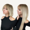 invisible clip-in hair extensions #8-60 rooted blonde. - 28" / Extra Volume