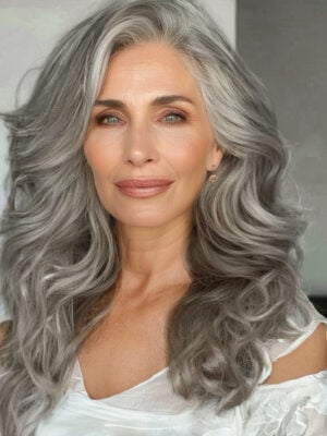 salt-pepper-model-b tape-in hair extensions salt & pepper. - 20"/50g / Invisible