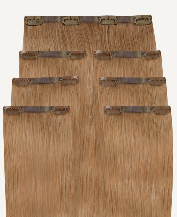 set-16-inv-b Invisible clip-in hair extensions #16 strawberry blonde. - 28" / Extra Volume