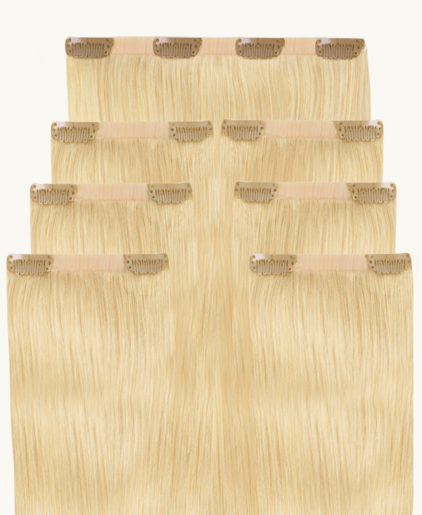 set-613-inv-a-new invisible clip-in hair extensions #613 light blonde. - 16" / Classic