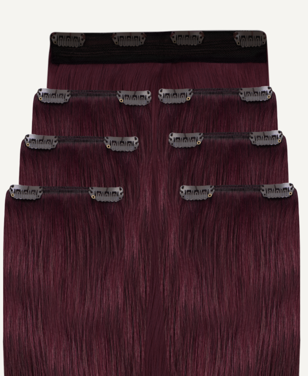 set-99-c clip-in hair extensions #99J cherry red. - 28" / Extra Volume