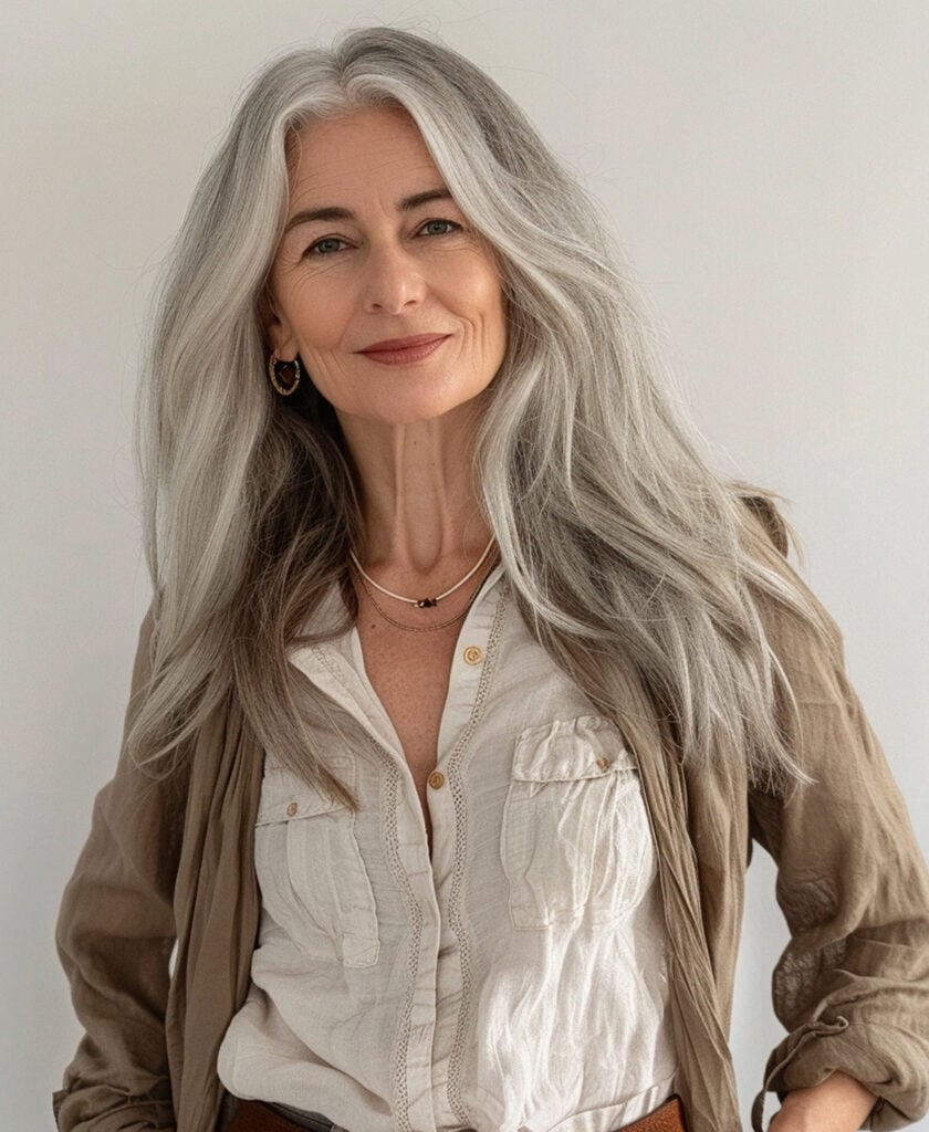 clip-in hair extensions salt & pepper. - 24" / Classic