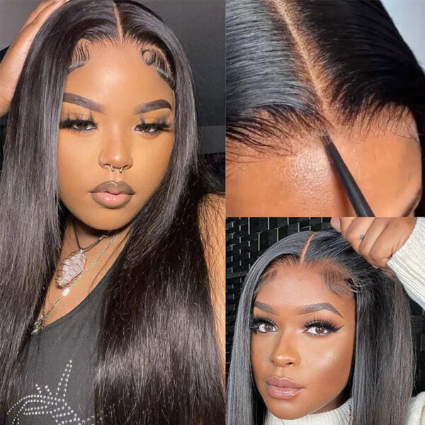 sraight-wig-2 Pre-Cut Glueless Wig Natual Black Straight Human Hair Beginner Wear & Go Wigs - 13x4 Lace / 150% / 30 inch