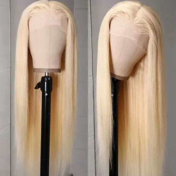 613 Blonde Straight Wig 180% Density Wig 360 Transparent Lace Front Wigs - 360 Lace / 180% / 16inch