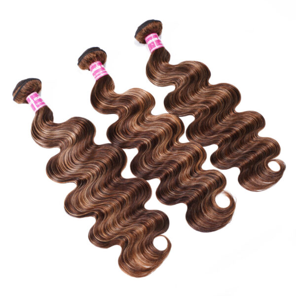 Sunber Ombre Blonde Highlight Body Wave 3 Bundles Human Hair Weave Extensions - 26 26 26
