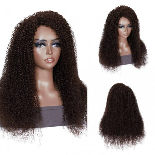 sunberKinkycurlywig_1 Clearance Sale Sunber Dark Brown Color Kinky Curly Glueless Wigs Human Hair Wigs 180% Density Flash Sale - 26