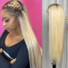 Sunber Blonde With Dark Roots Butterfly Haircut 13x4 Lace Front Wigs - 22