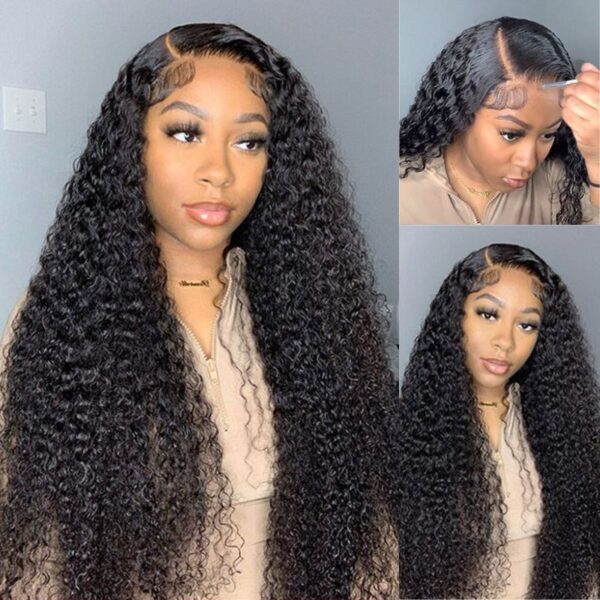 Flash Sale 0 Off Sunber Afro Kinky Curly 5x5 HD Transparent Lace Closure Wig 180% Density Glueless Human Hair Wig - 26