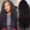 Flash Sale 0 Off Sunber Afro Kinky Curly 5x5 HD Transparent Lace Closure Wig 180% Density Glueless Human Hair Wig - 26