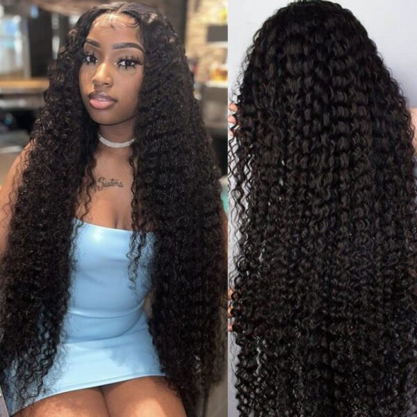 Flash Sale 0 Off Sunber Afro Kinky Curly 5x5 HD Transparent Lace Closure Wig 180% Density Glueless Human Hair Wig - 26