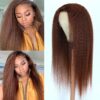 sunberkinkystraightlacefrontwig_5_276bb442-ecb3-41f6-95b5-3b92aad80fd8 50% OFF Sunber Kinky Straight Reddish Brown Lace Front Wig Dark Auburn Copper Color Human Hair Wigs - 24 / 13*4 Lace Frontal