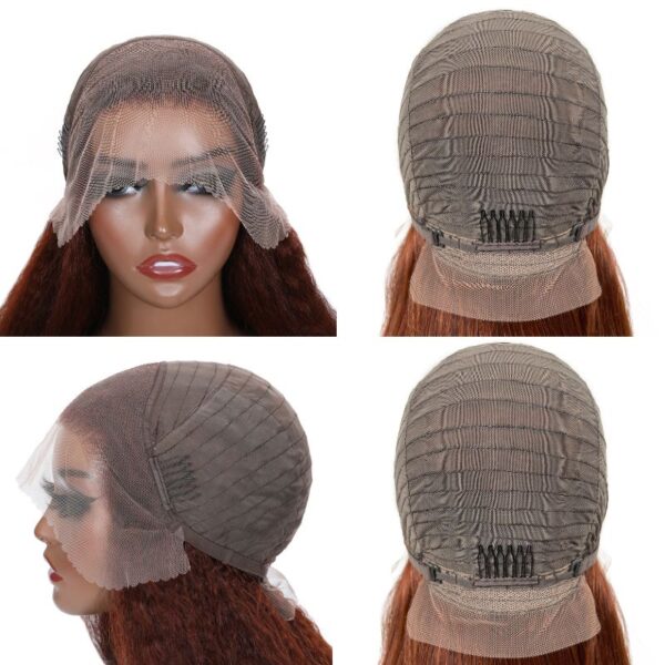 sunberkinkystraightlacefrontwig_ea6dbce7-af79-465e-ae70-40c40867e9b5 50% OFF Sunber Kinky Straight Reddish Brown Lace Front Wig Dark Auburn Copper Color Human Hair Wigs - 24 / 13*4 Lace Frontal