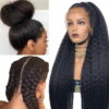 Extra 70% OFF | Sunber 4C Kinky Straight Lace Wig 13X4 Lace Front Human Hair Wigs With Baby Hair - 24 (Free Gifts Value ) / Kinky Edge 13*4 Lace Fr