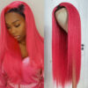 sunberlacefrontwig0100 Sunber Straight Ombre Light Pink 13x4 Lace Front Wig With Baby Hair For Women - 18