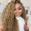 sunberlacewig01 Sunber Honey Blonde Water Wave 13x4 Lace Front Wig With Baby Hair For Women - 14 / Luxury Density
