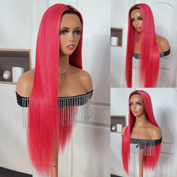 sunberlacewig02_9adaa271-ce09-434b-9eb5-cdb9736c1388 Sunber Straight Ombre Light Pink 13x4 Lace Front Wig With Baby Hair For Women - 18