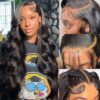 Sunber 6x4.75/ 7x5 Pre-Cut Lace Wear & Go Wigs Body Wave Pre-Plucked Hairline Beginner Friendly - 18 / 13*4 Pre-Cut Lace Frontal / Bleached Knots