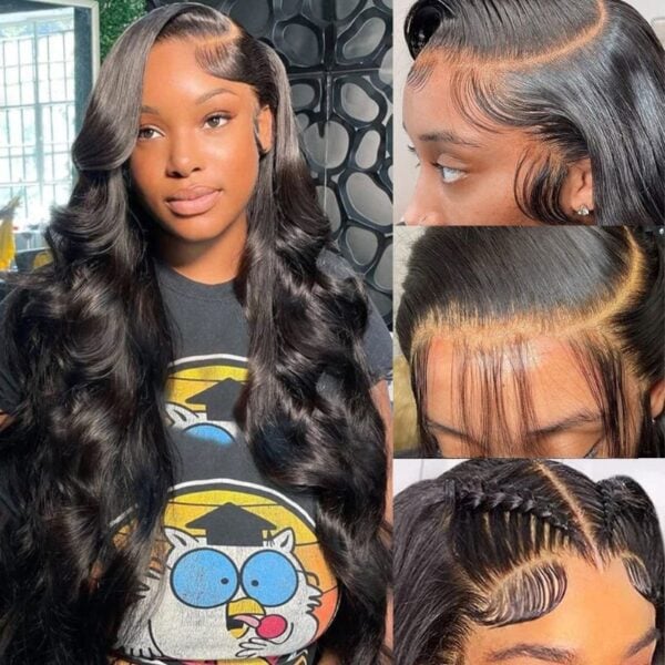 Sunber 6x4.75/ 7x5 Pre-Cut Lace Wear & Go Wigs Body Wave Pre-Plucked Hairline Beginner Friendly - 18 / 13*4 Pre-Cut Lace Frontal / Bleached Knots