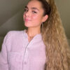 synth-blonde vegan fiber long wavy ponytail - ash blonde 26".