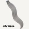 tape-sp tape-in hair extensions salt & pepper. - 20"/50g / Invisible