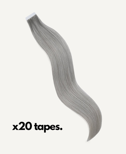 tape-sp tape-in hair extensions salt & pepper. - 20"/50g / Invisible