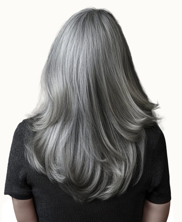 tapel-girls-back tape-in hair extensions salt & pepper. - 20"/50g / Invisible