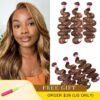 Sunber Ombre Blonde Highlight Body Wave 3 Bundles Human Hair Weave Extensions - 26 26 26
