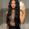 clip-in volumizer #1b natural black. - 20" / 1 x Extra-large weft