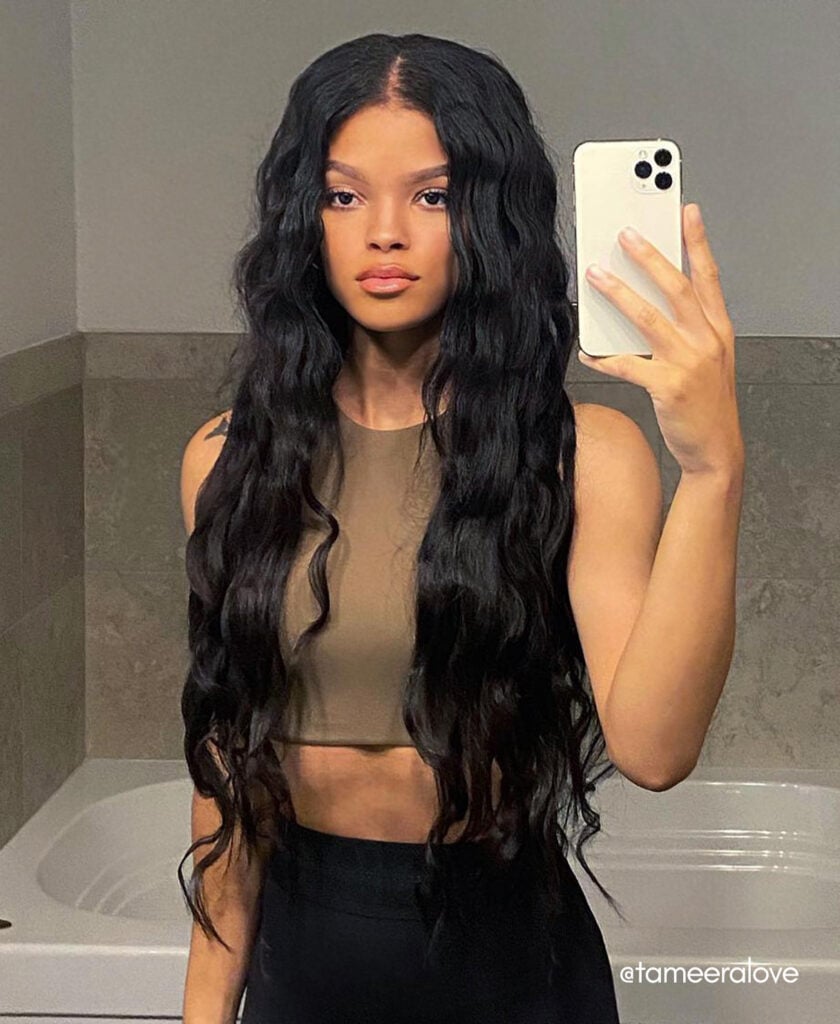 clip-in volumizer #1b natural black. - 24" / 1 x Extra-large weft