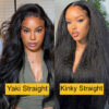 BOGO Sunber Yaki Straight Glueless Pre-cut 7x5 Bye Bye Knots Lace Closure Wig With Bleach Knots - 24 / 7*5 Bye Bye Knots