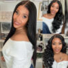 yakistraightlacewig_f808cc30-ae3d-4db4-8a8d-6aac59d20d87 Sunber Yaki Straight Glueless Pre-cut 7x5 Bye Bye Knots Lace Closure Wig With Bleach Knots - 20 / 7*5 Bye Bye Knots-180%