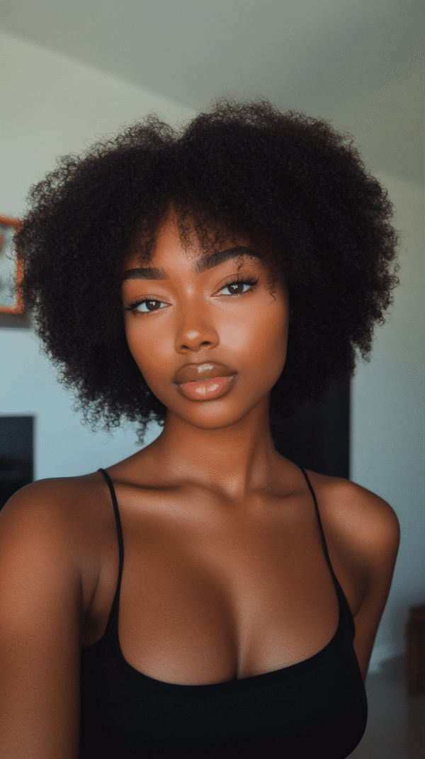 Long Rounded Afro 30 Curly Hair Cuts for Round Faces That Flatter Every Curl