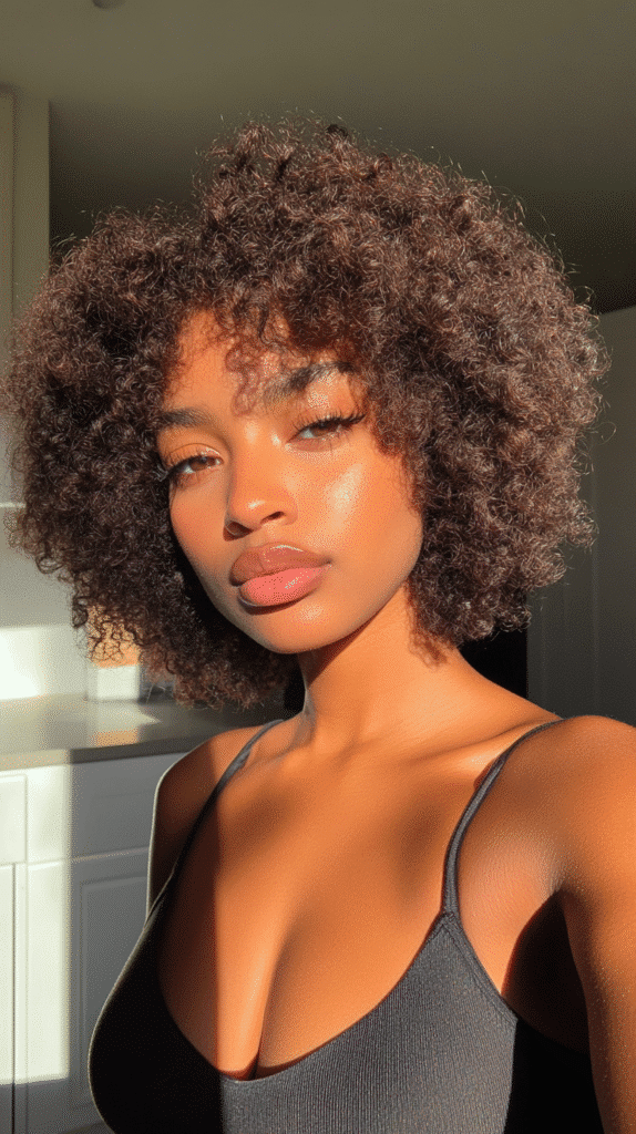 Teeny weeny afro with tight, cropped natural curls.