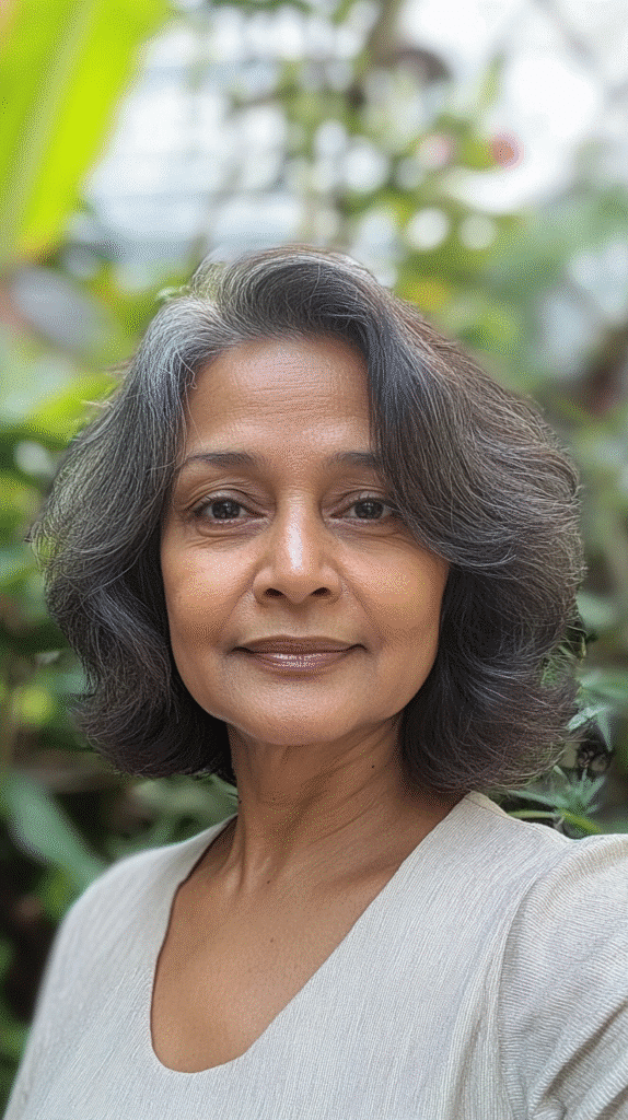 Woman with a softly waved bob that boosts body and dimension in fine hair.